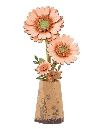 Rowood Orange Gerbera Daisy 3D Wooden Puzzle Flower Building Kit: $13.59 Rowood Orange Gerbera Daisy 3D Wooden Puzzle Flower Building Kit: $13.59