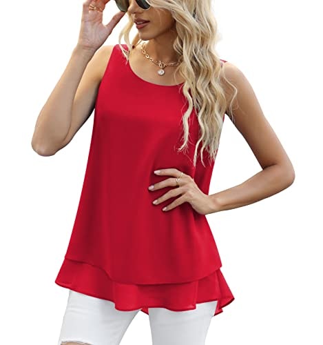 Jouica Women's Sleeveless Chiffon Tank Top: $16.77 Jouica Women's Sleeveless Chiffon Tank Top: $16.77
