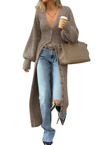 Saodimallsu Women's Long V-Neck Chunky Knit Cardigan: $37.99 Saodimallsu Women's Long V-Neck Chunky Knit Cardigan: $37.99