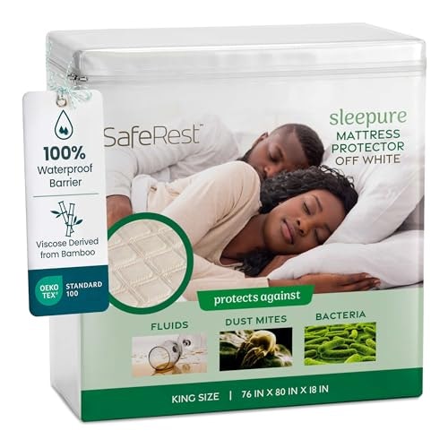 SafeRest Sleepure King Size Waterproof Mattress Protector: $27.99 SafeRest Sleepure King Size Waterproof Mattress Protector: $27.99