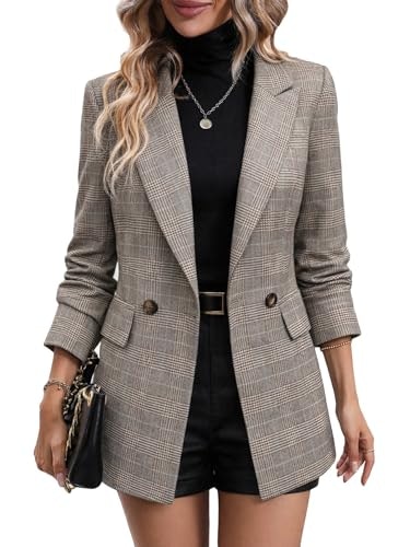Mina Plaid Houndstooth Blazer Jacket: $50.99 Mina Plaid Houndstooth Blazer Jacket: $50.99