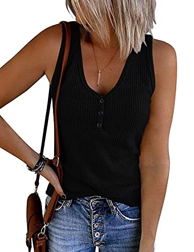 Merokeety Women's Sleeveless Ribbed Henley Tank Top: $9.98 Merokeety Women's Sleeveless Ribbed Henley Tank Top: $9.98