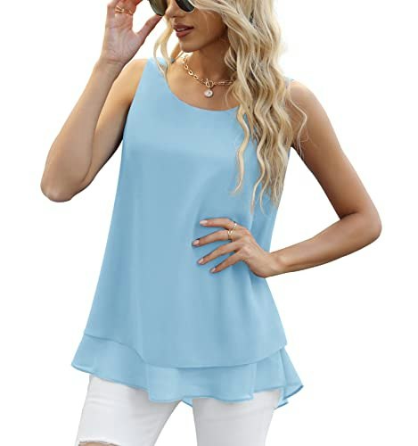 Jouica Women's Sleeveless Chiffon Blouse: $14.27
