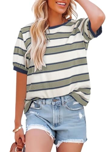 Dokotoo Women's Striped Color Block Oversized T-Shirt: $12.73 Dokotoo Women's Striped Color Block Oversized T-Shirt: $12.73
