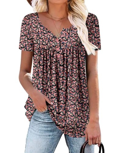 Roselinlin Women's Floral V-Neck Tunic Top: $12.74 Roselinlin Women's Floral V-Neck Tunic Top: $12.74