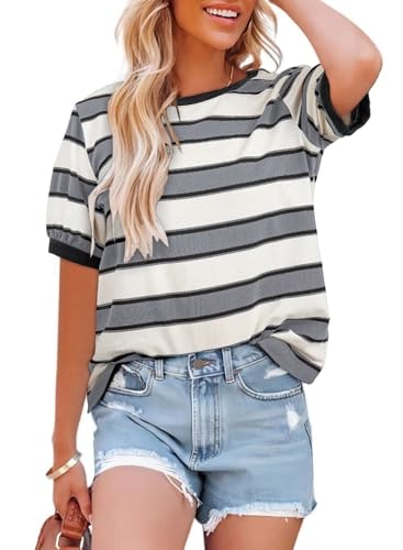 Dokotoo Women's Striped Color Block Short Sleeve T-Shirt: $11.97 Dokotoo Women's Striped Color Block Short Sleeve T-Shirt: $11.97