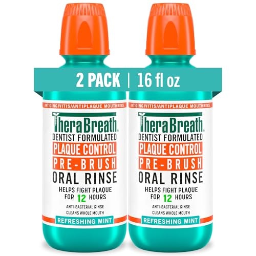 TheraBreath Plaque Control Oral Rinse 2-Pack: $16.99