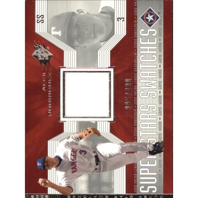 2002 SPx Alex Rodriguez SuperStars Swatches Silver Trading Card: $16 2002 SPx Alex Rodriguez SuperStars Swatches Silver Trading Card: $16