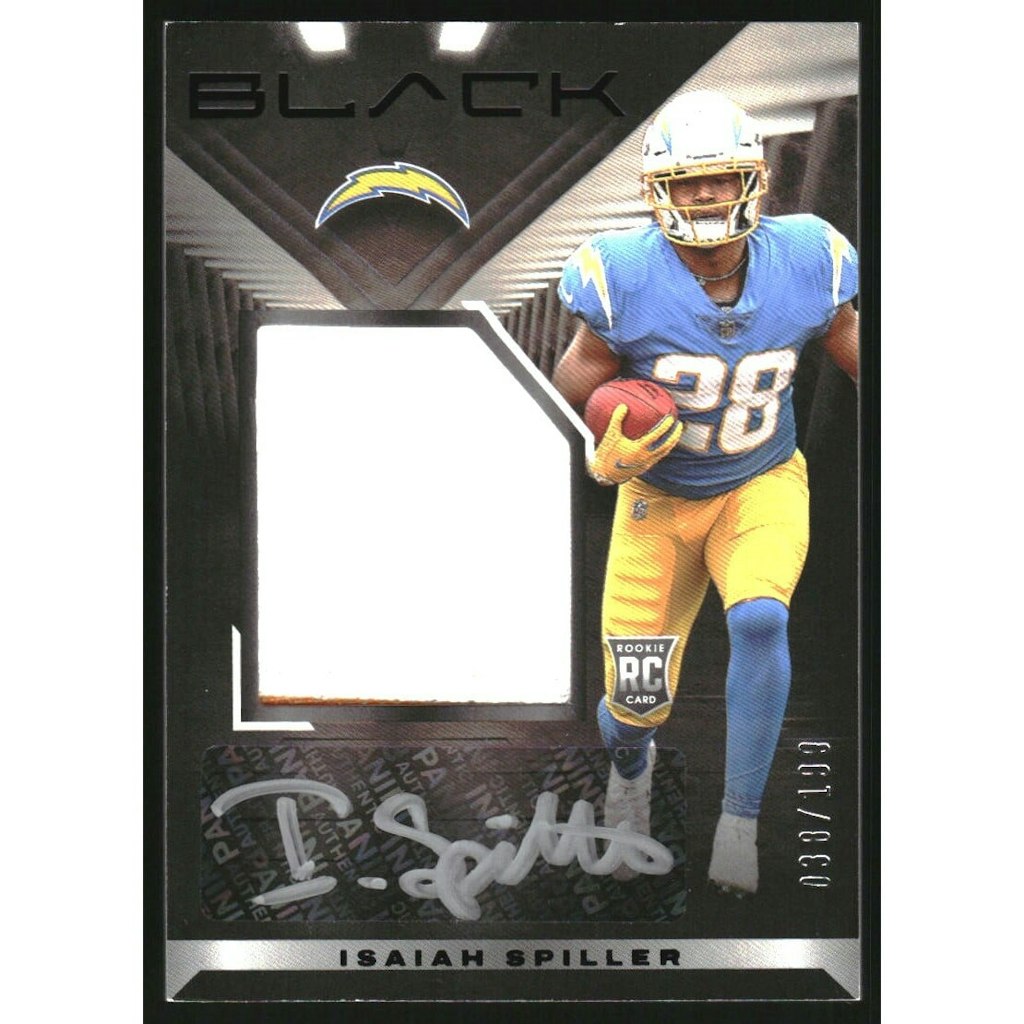 2022 Panini Black Isaiah Spiller Rookie Patch Autograph Card /199: $18 2022 Panini Black Isaiah Spiller Rookie Patch Autograph Card /199: $18