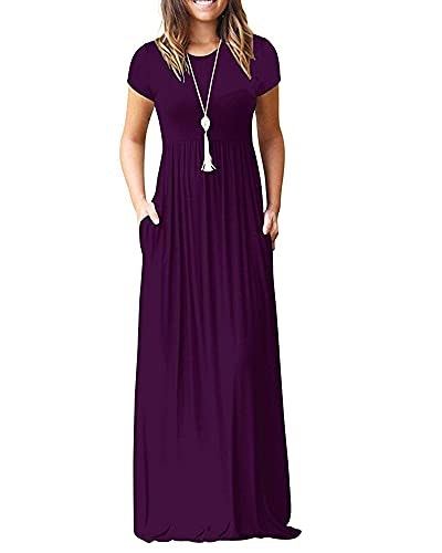 Auselily Women's Short Sleeve Casual Maxi Dress: $25.49 Auselily Women's Short Sleeve Casual Maxi Dress: $25.49