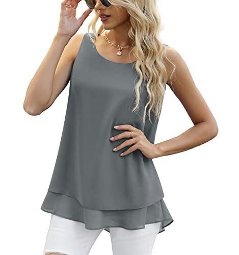 Jouica Women's Chiffon Sleeveless Blouse: $15.95 Jouica Women's Chiffon Sleeveless Blouse: $15.95