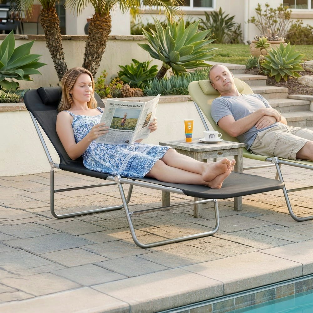 Outsunny Portable Folding Sun Lounger: $40.49