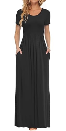Auselily Women's Short Sleeve Casual Maxi Dress: $19.98 Auselily Women's Short Sleeve Casual Maxi Dress: $19.98