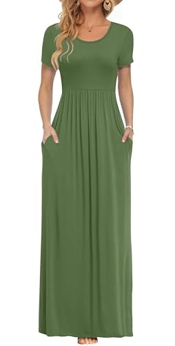 Auselily Women's Short Sleeve Casual Maxi Dress: $25.49 Auselily Women's Short Sleeve Casual Maxi Dress: $25.49