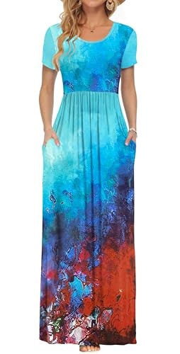 Auselily Women's Short Sleeve Casual Maxi Dress: $27.99 Auselily Women's Short Sleeve Casual Maxi Dress: $27.99