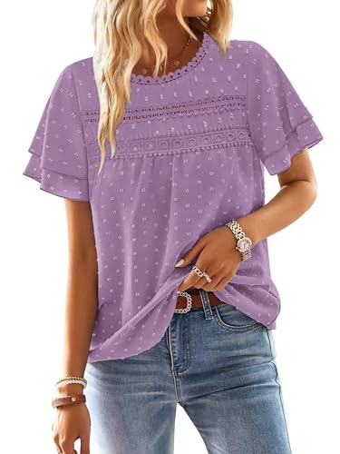 Bette Boutik Women's Swiss Dot Chiffon Blouse: $16.99 Bette Boutik Women's Swiss Dot Chiffon Blouse: $16.99