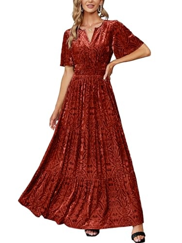 Amegoya Women's Velvet V-Neck Maxi Dress: $50.99 Amegoya Women's Velvet V-Neck Maxi Dress: $50.99
