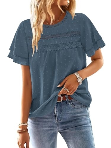 Bette Boutik Women's Swiss Dot Chiffon Boho Blouse: $16.99 Bette Boutik Women's Swiss Dot Chiffon Boho Blouse: $16.99
