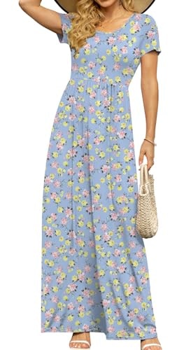 DB Moon Women's Summer Floral Empire Waist Maxi Dress: $14.24