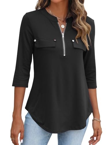 Women's 3/4 Length Sleeve Dressy Casual Blouse: $19.99