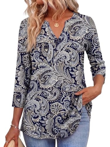 Zeagoo Women's 3/4 Sleeve V-Neck Tunic Blouse: $8.98 Zeagoo Women's 3/4 Sleeve V-Neck Tunic Blouse: $8.98