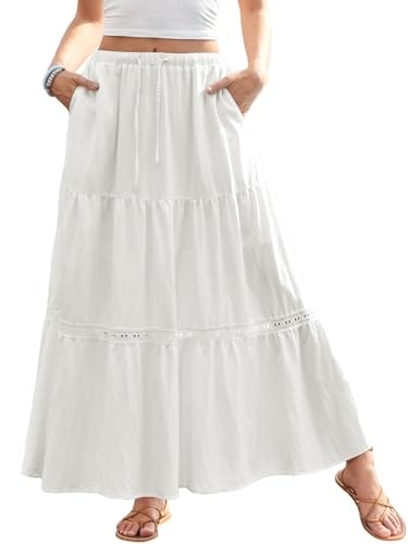 DJT Women's Boho Lace Trim Tiered Maxi Skirt: $28.04 DJT Women's Boho Lace Trim Tiered Maxi Skirt: $28.04