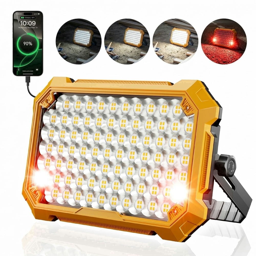 10,000-Lumen 13,000mAh Rechargeable Magnetic LED Work Light: $27.29