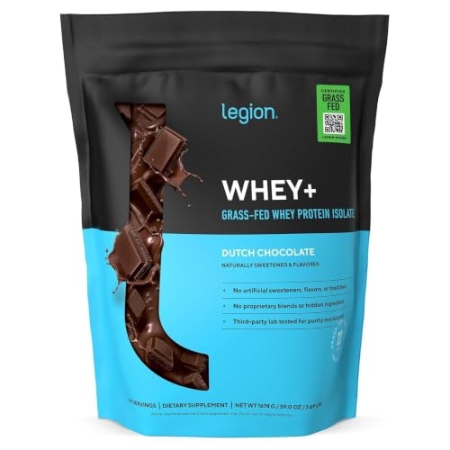 Legion Whey+ Grass-Fed Whey Protein Isolate 60-Serving Tub: $101.96