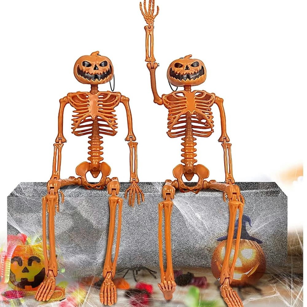 Halloween Pumpkin Skeleton Decorations 2-Pack: $10.88
