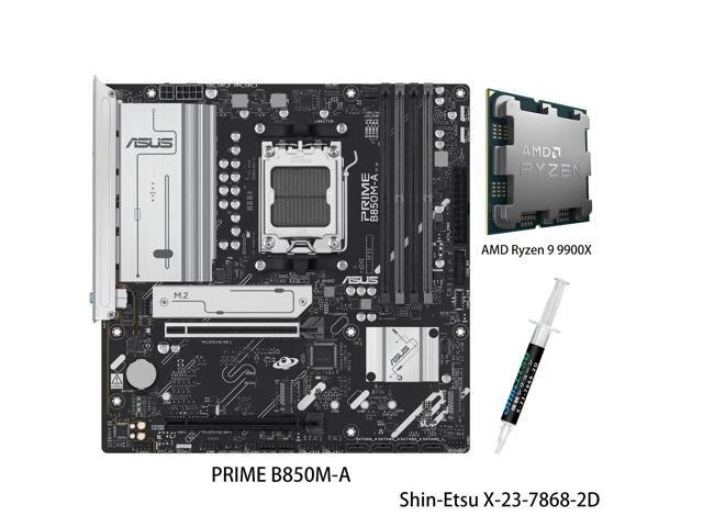 Asus Prime B850M-A Motherboard and AMD Ryzen 9 9900X Processor Combo: $899.99 Asus Prime B850M-A Motherboard and AMD Ryzen 9 9900X Processor Combo: $899.99