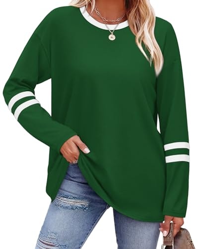 Sampeel Women's Plus Size Color Block Long Sleeve T-Shirt: $12.98 Sampeel Women's Plus Size Color Block Long Sleeve T-Shirt: $12.98