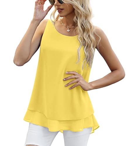 Jouica Women's Sleeveless Chiffon Tank Top: $18.69 Jouica Women's Sleeveless Chiffon Tank Top: $18.69