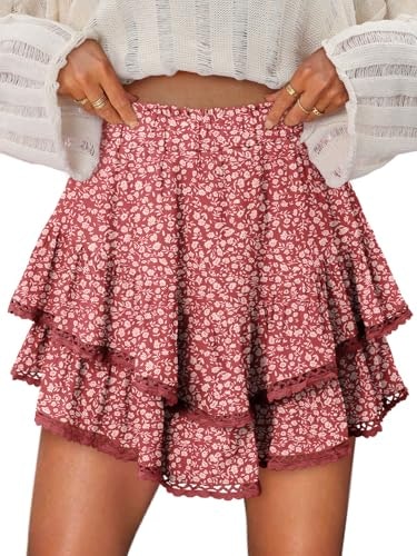 Onlypuff Women's Floral Ruffle Skort: $26.33 Onlypuff Women's Floral Ruffle Skort: $26.33