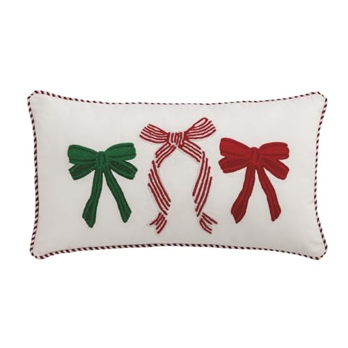 Mud Pie Christmas Bow Embroidered Pillow: $29 Mud Pie Christmas Bow Embroidered Pillow: $29