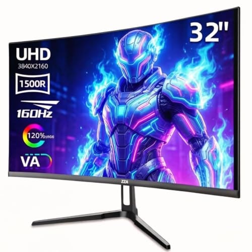 ZZA 32" 4K Ultrawide 2160p HDR VA FreeSync Curved Monitor: $222.45