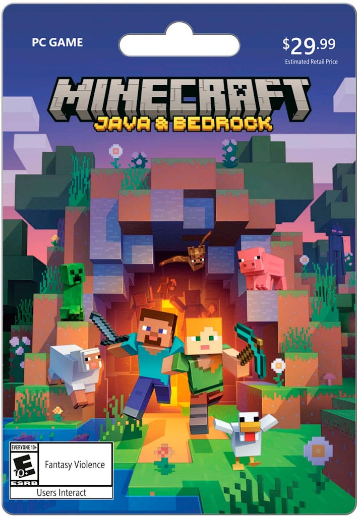 Minecraft Java and Bedrock Edition: $29.99 Minecraft Java and Bedrock Edition: $29.99