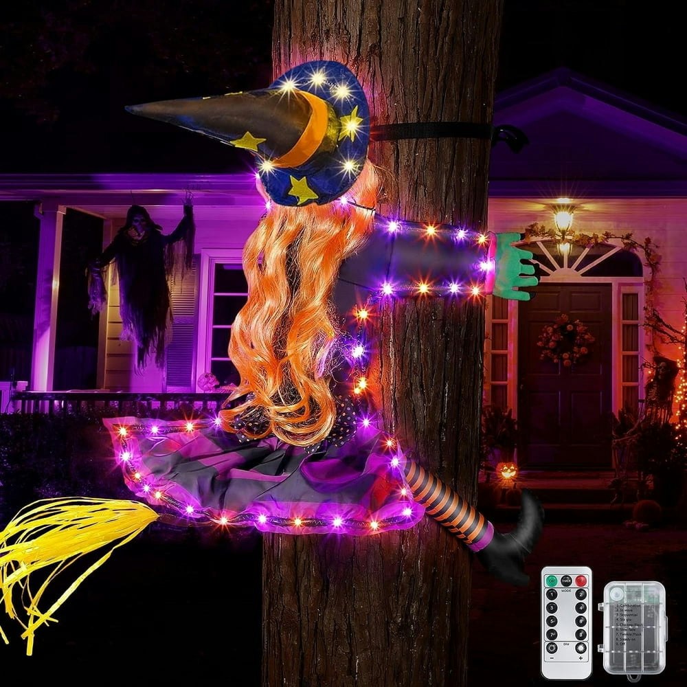 Dakimoe 44" x 33" Halloween Crashing Witch Decoration: $17.99
