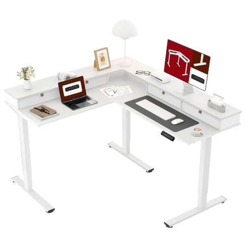 Sanodesk 63x55-inch Electric L-Shaped Standing Desk with 4 Drawers: $239.98 Sanodesk 63x55-inch Electric L-Shaped Standing Desk with 4 Drawers: $239.98