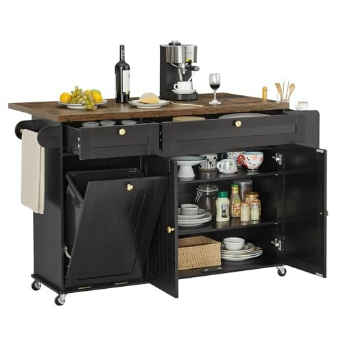 Onbrill 60-inch Kitchen Island with Trash Storage: $199.99 Onbrill 60-inch Kitchen Island with Trash Storage: $199.99