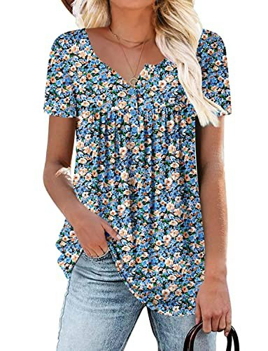 Roselinlin Women's Floral Short Sleeve Tunic Top: $11.04 Roselinlin Women's Floral Short Sleeve Tunic Top: $11.04