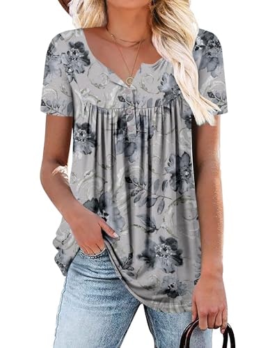 Roselinlin Women's Floral Short Sleeve Plus Size Top: $16.99