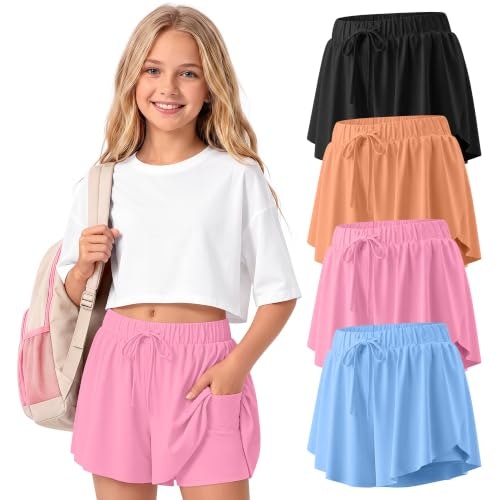 Didaey Girl's Athletic Butterfly Shorts 4-Pack: $33.98