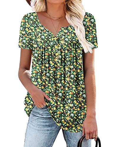 Roselinlin Women's Floral Short Sleeve Tunic Top: $12.74 Roselinlin Women's Floral Short Sleeve Tunic Top: $12.74