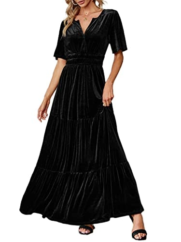 Amegoya Women's Velvet V-Neck Maxi Dress: $50.99 Amegoya Women's Velvet V-Neck Maxi Dress: $50.99