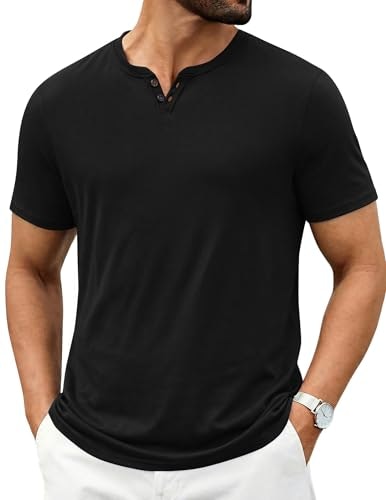Coofandy Men's Button Neck T-Shirt: $9.99 Coofandy Men's Button Neck T-Shirt: $9.99