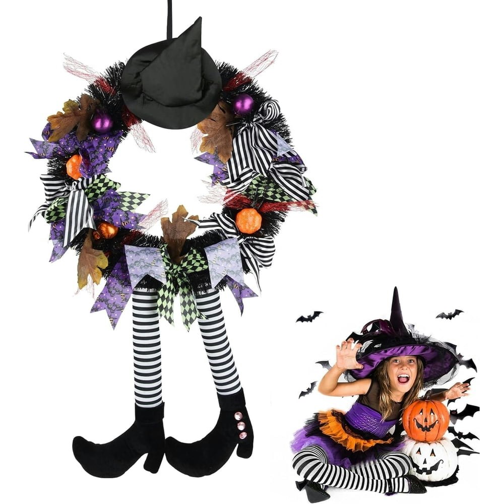 Tetou 27-Inch Halloween Witch Wreath: $12.73 Tetou 27-Inch Halloween Witch Wreath: $12.73