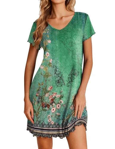 Ekouaer Women's Short Sleeve Ruffled Nightgown: $9.98 Ekouaer Women's Short Sleeve Ruffled Nightgown: $9.98