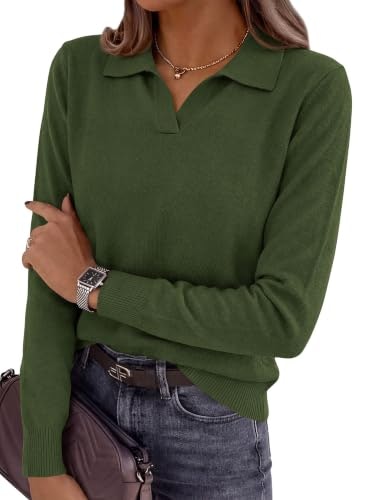 Prettygarden Women's Long Sleeve Collared Polo Sweater: $19.99