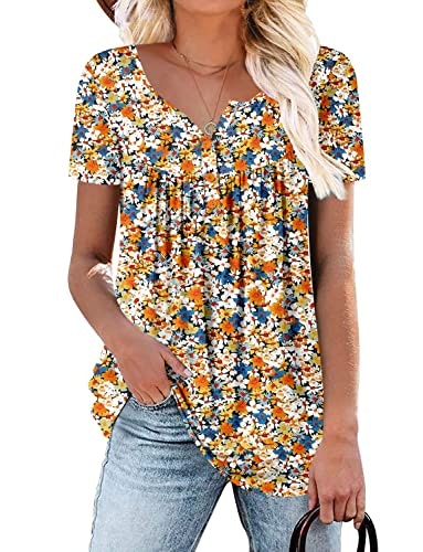 Roselinlin Women's V-Neck Short Sleeve Blouse: $12.74