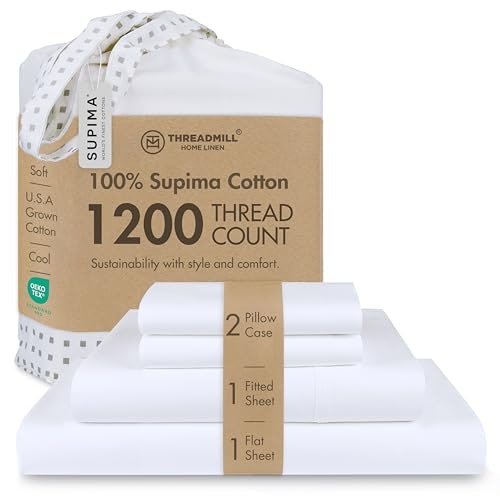 Threadmill 1,200 Thread Count Supima Cotton Queen Sheet Set: $144.49